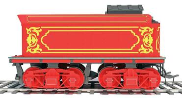 Steam Locomotive Train Tender 3D rendering on white background photo