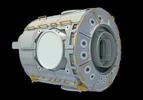 Service Module of ISS International Space Station 3D rendering on black background photo