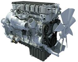 Truck engine 3D rendering on white background photo