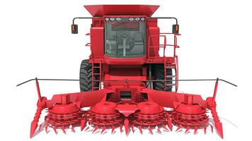 Combine Harvester farm equipment 3D rendering on white background photo