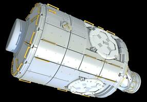 Service Module of ISS International Space Station 3D rendering on black background photo