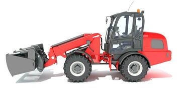 Telehandler heavy construction machinery 3D rendering on white background photo