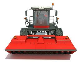 Farm Swather Windrower Harvester 3D rendering on white background photo