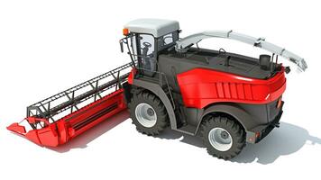 Combine Harvester 3D rendering on white background photo