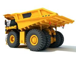 Mining Dump Truck heavy construction machinery 3D rendering on white background photo