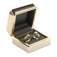 ai generiert Paar Engagement Ring im ein Box auf transparent Hintergrund - - ai generiert png