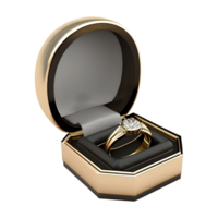 AI generated Couple Engagement Ring in a Box on Transparent background - Ai Generated png