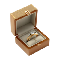 AI generated Couple Engagement Ring in a Box on Transparent background - Ai Generated png