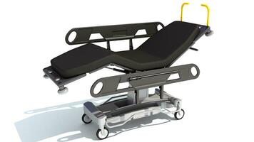 Stretcher Trolley medical equipment 3D rendering on white background photo