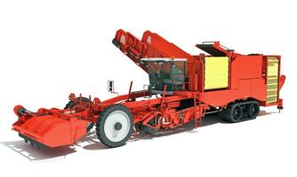 Potato Combine Harvester farm equipment 3D rendering on white background photo