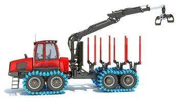 Forestry Forwarder 3D rendering on white background photo