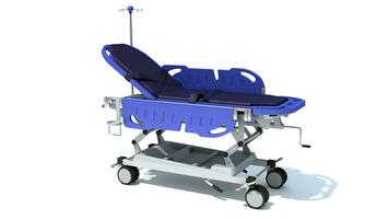 Medical Stretcher Trolley 3D rendering on white background photo