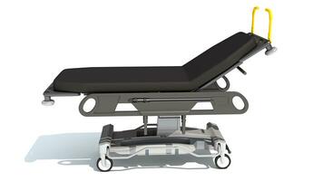 Medical Stretcher Trolley 3D rendering on white background photo