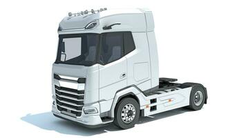 Semi Truck 3D rendering on white background photo