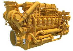 Marine Propulsion Engine 3D rendering on white background photo