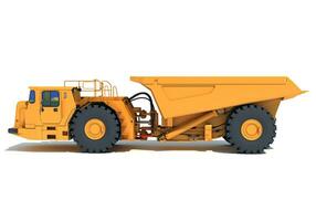 Mining Dump Truck heavy construction machinery 3D rendering on white background photo