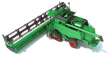 Combine Harvester 3D rendering on white background photo