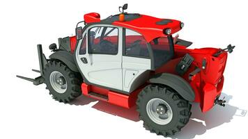 Telescopic Wheel Loader 3D rendering on white background photo