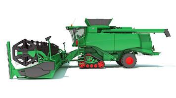 Combine Harvester 3D rendering on white background photo