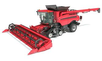 Farm Combine Harvester 3D rendering on white background photo