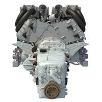 V16 Engine 3D rendering on white background photo