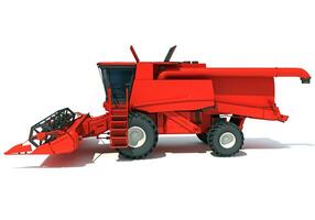 Farm Combine Harvester 3D rendering on white background photo