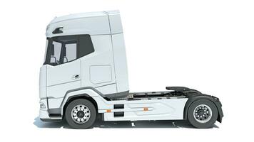 Semi Truck 3D rendering on white background photo