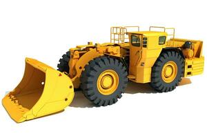 Underground Mining Loader 3D rendering on white background photo