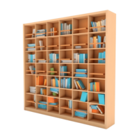 AI generated 3D Rendering of a Books Cupboard on Transparent Background - Ai Generated png