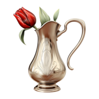 AI generated Silver Traditional Jug on Transparent background - Ai Generated png