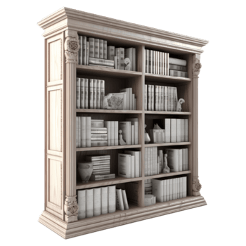 AI generated 3D Rendering of a Books Cupboard on Transparent Background - Ai Generated png