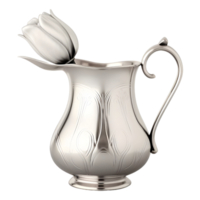 AI generated Silver Traditional Jug on Transparent background - Ai Generated png