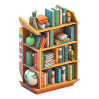 AI generated 3D Rendering of a Books Cupboard on Transparent Background - Ai Generated png