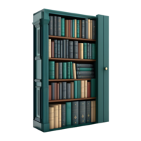 ai generato 3d interpretazione di un' libri credenza su trasparente sfondo - ai generato png