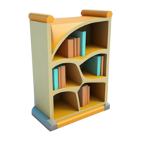 ai generiert 3d Rendern von ein Bücher Schrank auf transparent Hintergrund - - ai generiert png