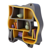 AI generated 3D Rendering of a Books Cupboard on Transparent Background - Ai Generated png