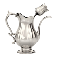 AI generated Silver Traditional Jug on Transparent background - Ai Generated png