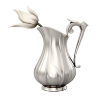 AI generated Silver Traditional Jug on Transparent background - Ai Generated png