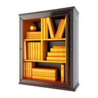 ai generato 3d interpretazione di un' libri credenza su trasparente sfondo - ai generato png