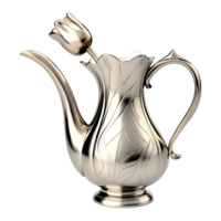 AI generated Silver Traditional Jug on Transparent background - Ai Generated png