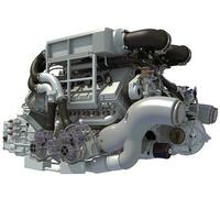 V16 Engine 3D rendering on white background photo