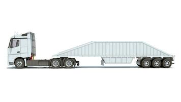 Truck with Bottom Dump Trailer 3D rendering photo