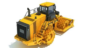 Soil Compactor 3D rendering on white background photo