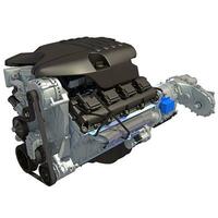 V8 Car Engine 3D rendering on white background photo