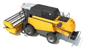 Combine Harvester farm equipment 3D rendering on white background photo
