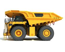 Mining Dump Truck heavy construction machinery 3D rendering on white background photo