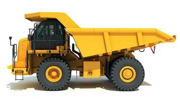 Mining Dump Truck heavy construction machinery 3D rendering on white background photo