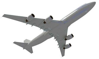 Aircraft 3D rendering airplane on white background photo