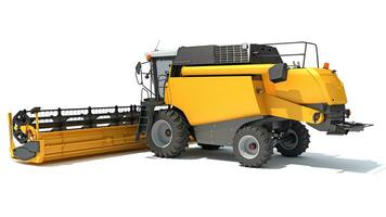 Combine Harvester 3D rendering on white background photo