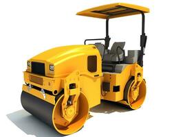 Compact Tandem Vibratory Road Roller 3D rendering photo